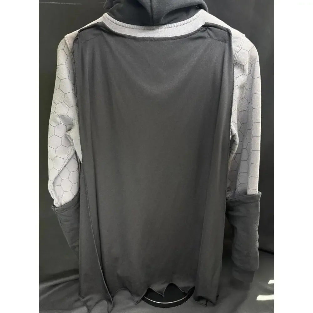 Batman Hoodie Youth XL Gray Black Full Zip‎ Costume Cape Mask DC Comics Logo